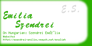 emilia szendrei business card